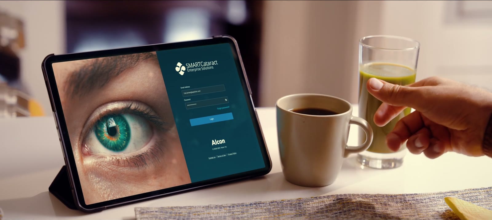 [CONFIRM] Frame grab from the Alcon digital health film.