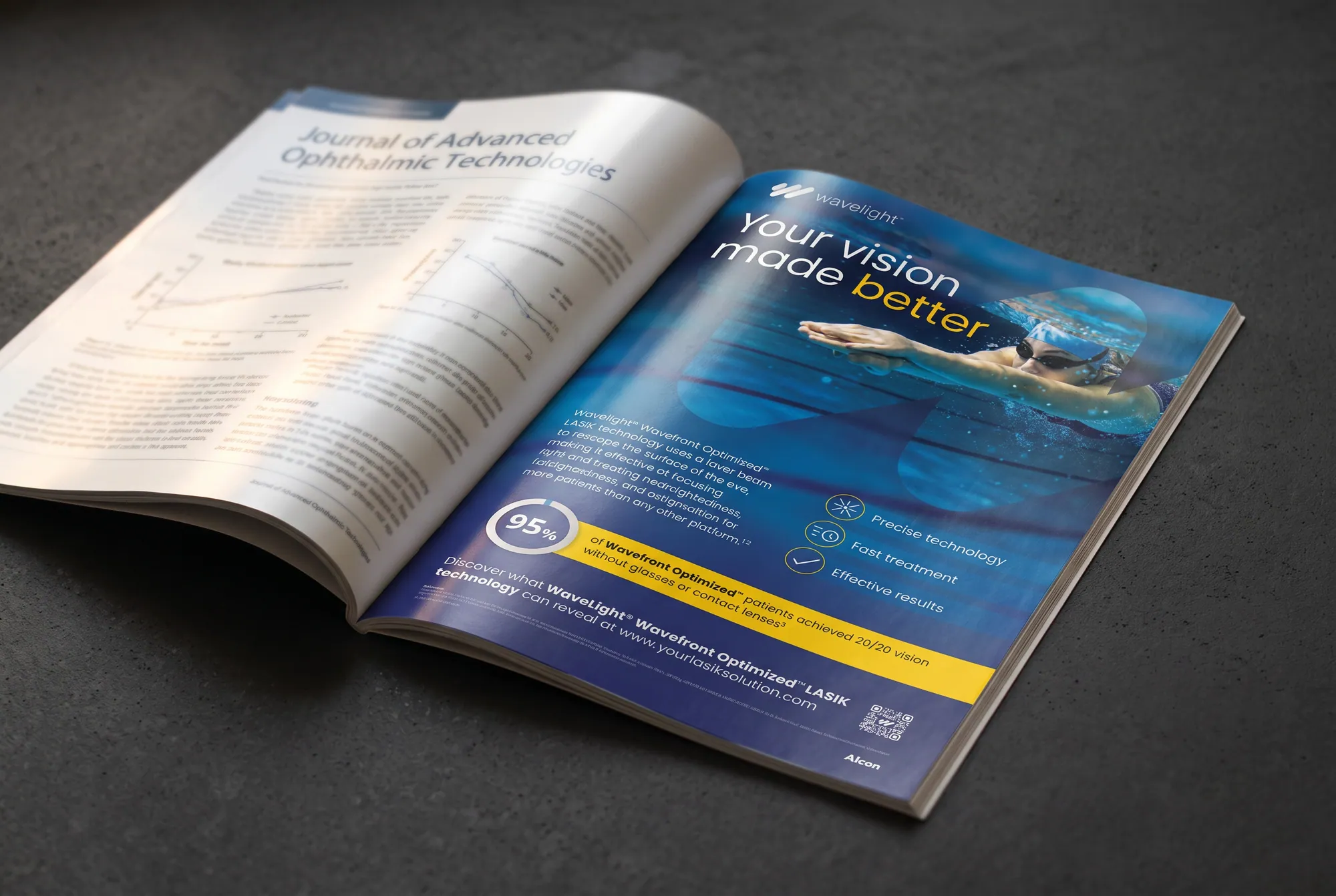 Journal ads and clinic materials for WaveLight LASIK.: frame grab